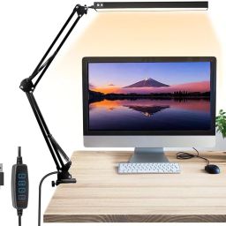 LED Desk Lamp USB Plug Flexible Arm 3 Color Dimmable Light for Study Crafting Study Lamp-image-69