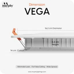 murphy LED 15W VEGA Square (Cool White , Pack of 2) Recessed Ceiling Lamp image 4