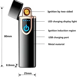 guggu USB Cigarette Lighter for Smoking Windproof Slim Lighter with Fingerprint H270 USB Cigarette Lighter for Smoking Windproof Slim Lighter with Fingerprint H270 Pocket Lighter image 4