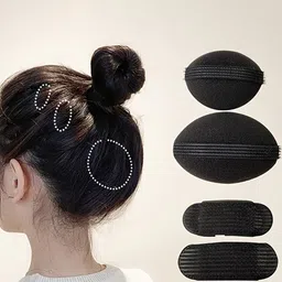 CHRONEX Set Of 4 Hair Base Invisible Insert Padding Bun Hair Clip image 4
