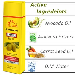 Lilium SPF30 PA+++ Sweatproof Formula Natural Sunscreen with UVA & UVB Protection - 100 ml image 2