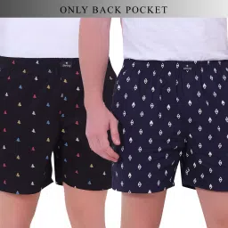 Pack of 2 Printed Men Dark Blue, Black Boxer Shorts-image-81