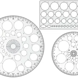 Plastic Pro Circle BIG with 25 Circles, Pro Circle SMALL with 18 Circles, Hyperbola- Parabola Template, Geometry Template, Circle Master Drafting Scale Ruler Very Useful to Architect, Engineering Students, Office Employee Ruler-17