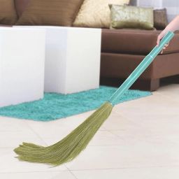 Broom Natural Long Grass with Plastic Handle, Dust Removal, Floor Cleaning Grass Dry Broom-image-62