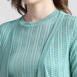 ONLY Onld Lopp Self Design Longline Open Front Shrug image 2