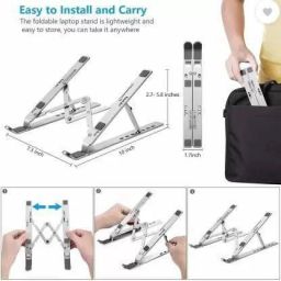 PALOMINO Laptop Stand/Laptop Holder Riser/Computer Tablet Stand 6 Angles Adjustable Aluminum Ergonomic Foldable Portable Desktop Holder Compatible with MacBook All Other Notebook Laptop Stand Adjustable Computer Stand PLMN-LAPTOP STAND Laptop Stand image 5
