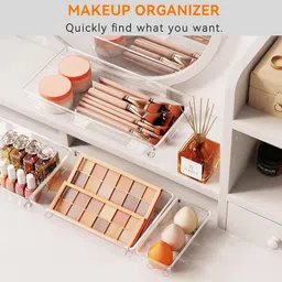 Kuber Industries Transparent Set of 6 Reusable Drawer Organiser Organisers image 2