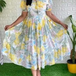 Women Fit and Flare Multicolor Midi/Calf Length Dress-image-109