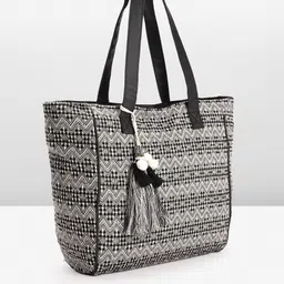 Anouk Geometric Design Structured Shoulder Bag with Tasselled Detail image 5