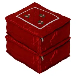 Kuber Industries Set Of 2 Red Printed Jewellery Organiser-4