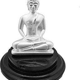 999 Pure Silver Meditating Buddha Beautiful Idol with Acrylic Base Decorative Showpiece - 12 cm-image-106