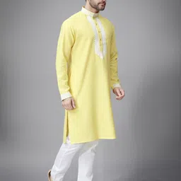 jugg jugg jeeyo Men Self Design Silk Blend Straight Kurta-picture-43