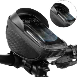 Cycle Bag, Cycle Handle Bag, Water-Proof Cycle Bag, Cycle Storage Pouch- Black Bicycle Phone Holder-image-3
