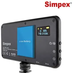Simpex LED 180 Portable Compact Video LED Light with Built in 4000mAh battery 95 lx Camera LED Light image 3