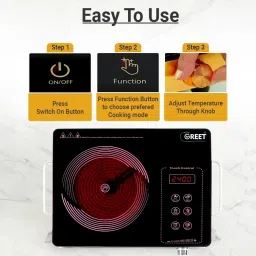 wegreet 2400 W Radiant Cooktop Touch Panel, Push Button, Jog Dial image 3