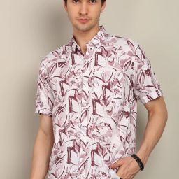 Men Relaxed Fit, Regular Fit Floral Print Club Collar Casual Shirt-image-14