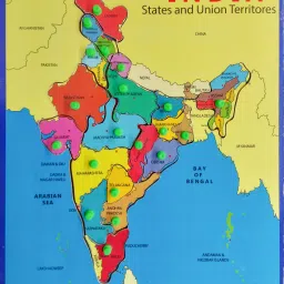 Wooden Puzzles Toddlers India Map (States of India) If Puzzles with Knobs, Educational Puzzle,Learning Aid for Boys and Girls,Kids, Students ,Size 38*30 cm-9