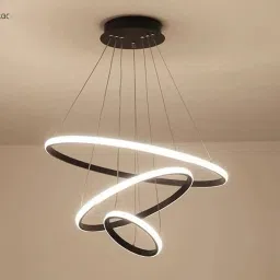 KIN- BLACK 5320 LED CHANDELIER Modern 3 Ring LED Chandelier Led Ceiling Lights Chandelier Ceiling Lamp-image-36