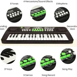 just97 37-Key Musical Piano Keyboard with Microphone 430A1 Song Record Feaure_P766 image 3