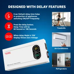vosta VW3 Digital Stabilizer for Treadmill and Home Use Appliances | 3KVA Automatic Voltage Stabilizer image 4