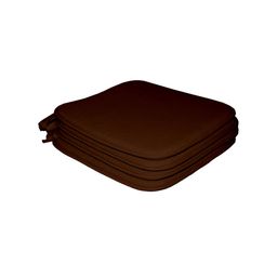 Lushomes Pack of 4 Brown Thin Foam Chairpad with Cordinating Cord Piping image 3