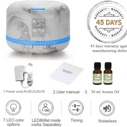 airroma Diffuser and Madurai Jasmine oil 4 in 1 - Perfect for Home, Office Diffuser, Diffuser Set, Aroma Oil image 3