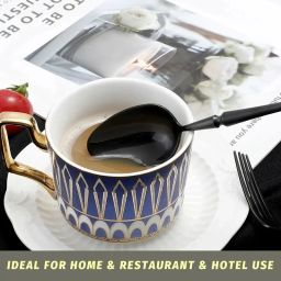 motka Matte Black Silverware Set | 24-Pcs Premium Korean Vintage Style Flatware Set Stainless Steel Cutlery Set image 5