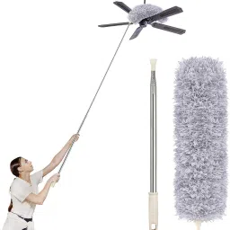 Fan Cleaning Duster with 100 inches Expandable Pole Handle Washable Duster Wet and Dry Duster-image-69