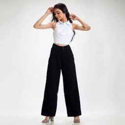 Women Boyfriend High Rise Black Jeans-image-94