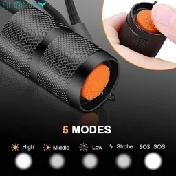 bloomify Water Resistant Zoomable Torch with 5 Lighting Modes for Camping 8 hrs Torch Emergency Light image 2