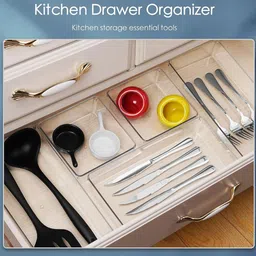 Kuber Industries Transparent 48 Pieces Reusable Drawer Organisers image 2