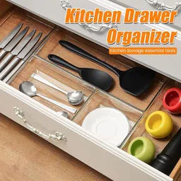 Kuber Industries Transparent 18 Pieces Reusable Drawer Organisers image 2