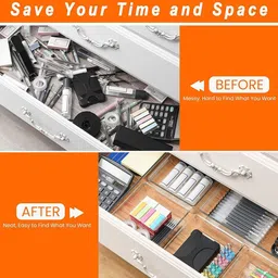 Kuber Industries Transparent 42 Pieces Reusable Drawer Organisers image 2