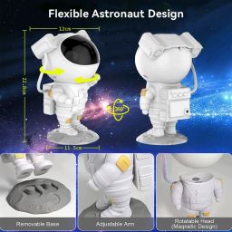 BASS BLING Galaxy Night Light Astronaut Space Star Projector Nebula 360° Adjustable Motion Sensor Light-19