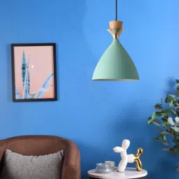 Hanging Bell Shade Light, Aqua Blue, Hanging Lights (Pendant Lights) Lamp Shade-36