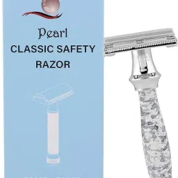 PSR Double Edge Butterfly Safety Razor (SS-95 Marble White, Men-0