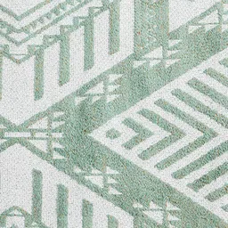 Chumbak White & Green Geometric Printed Rectangular Dhurrie image 4