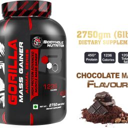 NUTRITION GORILLA MASS GAINER HIGH PROTEIN &CALORIES MUSCLE MASS GAIN (6lbs/3KG) Weight Gainers/Mass Gainers-image-39