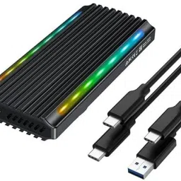 ULTRABYTES M.2 NVMe SSD Enclosure with RGB LED Light 2.5 inch nvme Enclosure-43