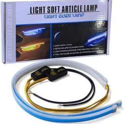 rohaneshop Car Drl with Adapter White & Yellow Running Indicator Lights (Pack of 2) Car Fancy Lights image 5
