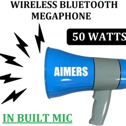 Siren Handheld Loudspeaker Bluetooth Megaphone (Red-White) Indoor, Outdoor Megaphone Speaker, USB Memory Card Input For Announcing Talk Record Play, Indoor, Outdoor PA System-19