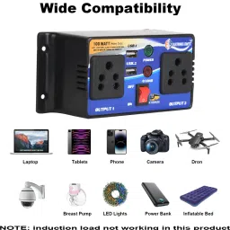 electronics crafts Dc to ac converter 80 watt 12 ,24 volt comman inbuilt 5 volt 2.5 amp 2 usb port Car Inverter image 2