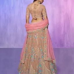 Fusionic Embroidered Sequined Semi-Stitched Lehenga & Unstitched Blouse With Dupatta image 4