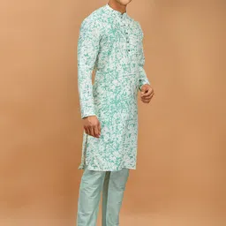 DEYANN Tie & Dye Regular Kurta with Pyjamas image 4