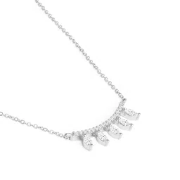MINUTIAE Silver-Plated Stones-Studded Pendant Necklace With Chain image 4