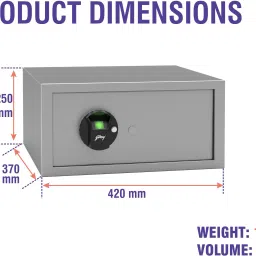 godrej Forte Pro 20 Litres for Home & Office with Optical Finger Print Sensor - Grey Safe Locker image 3