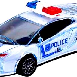 Police Car with Lights Friction Music and Siren Sound Police 3D Car Super Speed Colorful Dazzling Light and Music (Blue Pack of 1)-1