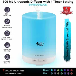 allin exporters Ultrasonic Diffuser and Humidifier 2 in 1 - Perfect for Office Diffuser image 2