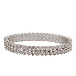 Estele Set Of 2 Rhodium-Plated AD-Studded Bangles image 3