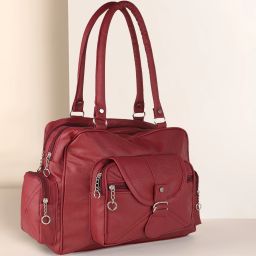 Women Maroon Satchel - Regular Size-image-45